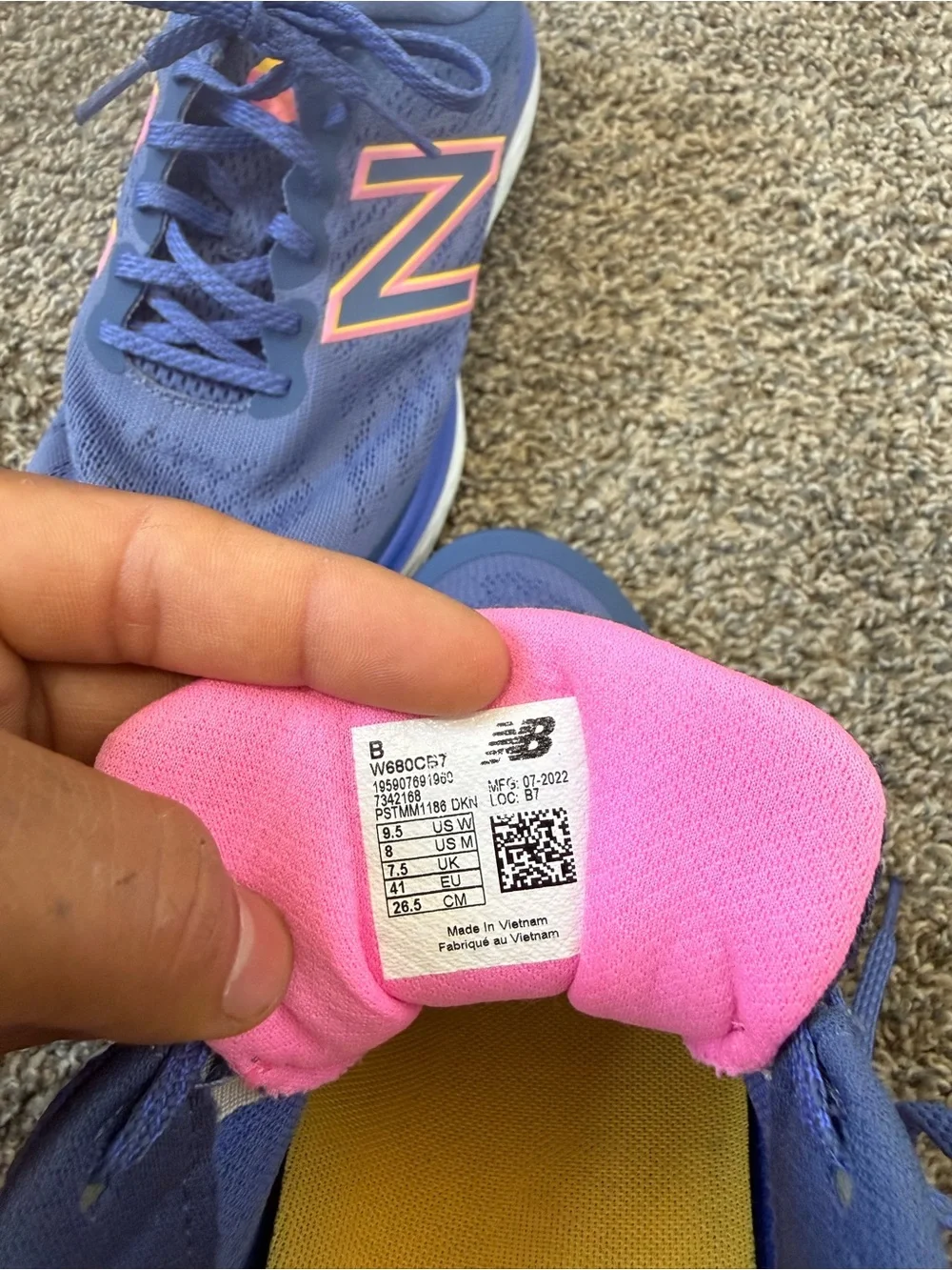 New Balance Women's Navy with Pink Accent Running Shoes